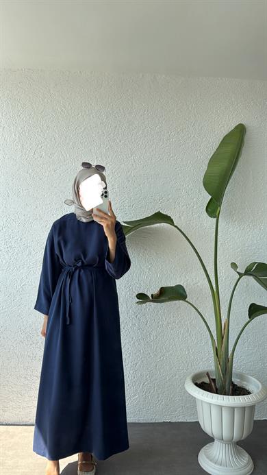 BASIC TENSEL MODAL ELBİSE - LACİVERT