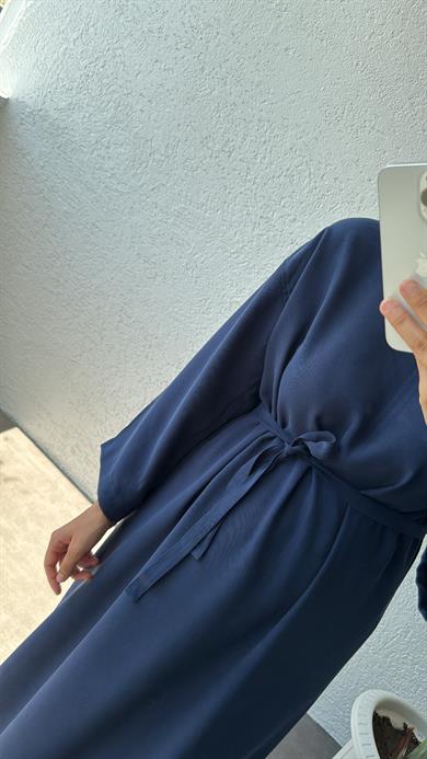 BASIC TENSEL MODAL ELBİSE - LACİVERT