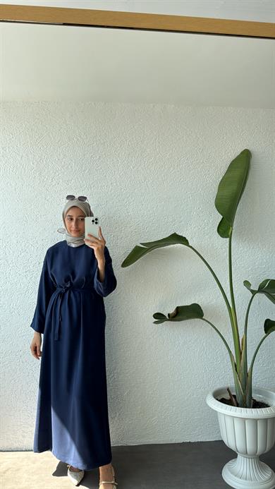 BASIC TENSEL MODAL ELBİSE - LACİVERT