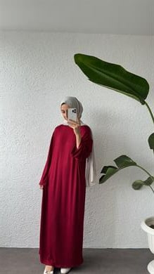 BELDEN BAĞLAMALI BUZY ELBİSE -  BORDO