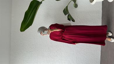BELDEN BAĞLAMALI BUZY ELBİSE -  BORDO