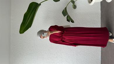 BELDEN BAĞLAMALI BUZY ELBİSE -  BORDO