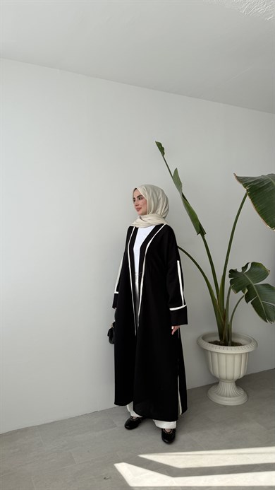 ŞERİT DETAYLI KİMONO - SİYAH