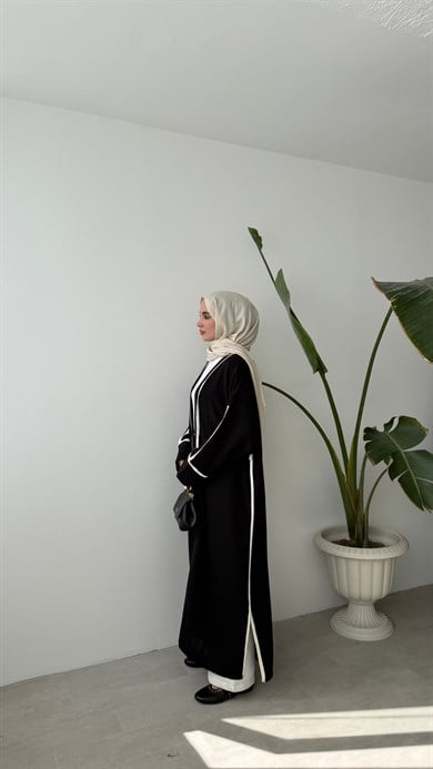 ŞERİT DETAYLI KİMONO - SİYAH