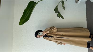 BİYELİ PAMUK TRENÇ CAMEL