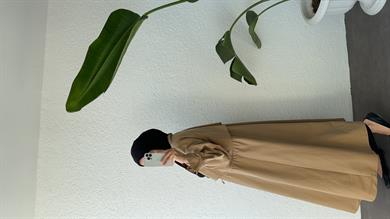 BİYELİ PAMUK TRENÇ CAMEL