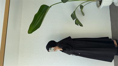 BİYELİ PAMUK TRENÇ SİYAH