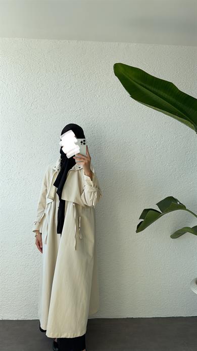 BİYELİ PAMUK TRENÇ TAŞ