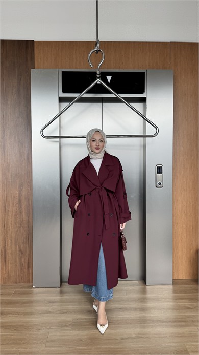 CASUAL ELEGANCE TRENÇKOT - BORDO