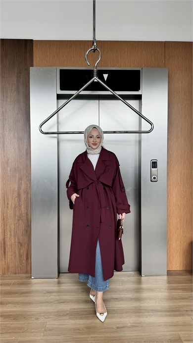 CASUAL ELEGANCE TRENÇKOT - BORDO