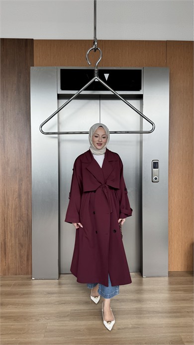 CASUAL ELEGANCE TRENÇKOT - BORDO