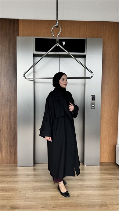 CASUAL ELEGANCE TRENÇKOT - SİYAH