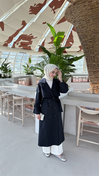 CASUAL TRENÇKOT  - LACİVERT