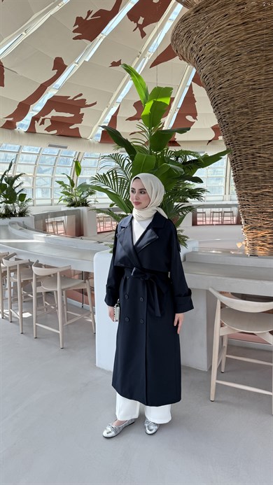 CASUAL TRENÇKOT  - LACİVERT