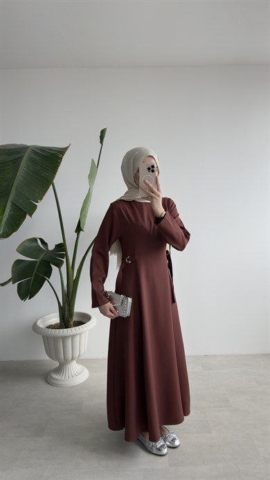 CLEO ELBİSE - KAHVE