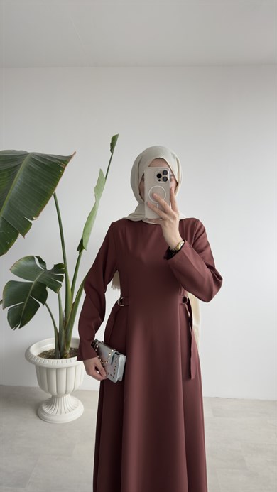 CLEO ELBİSE - KAHVE