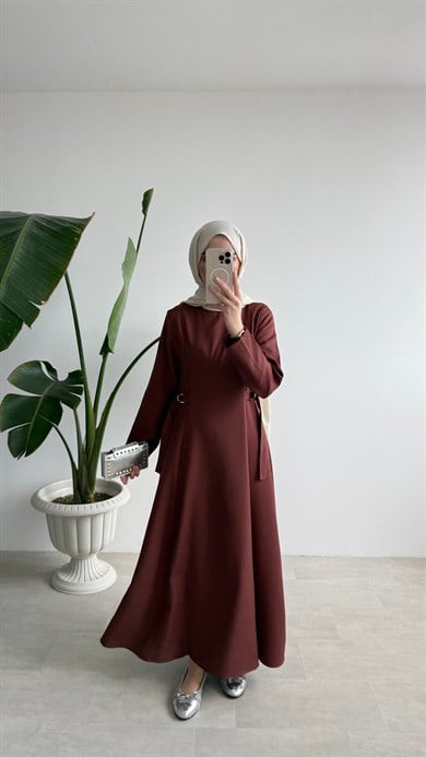 CLEO ELBİSE - KAHVE