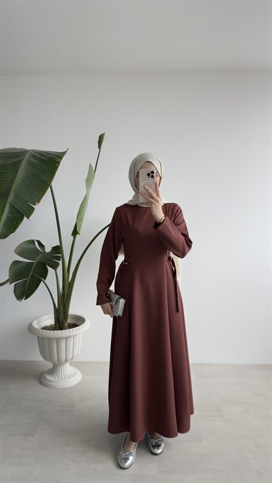 CLEO ELBİSE - KAHVE