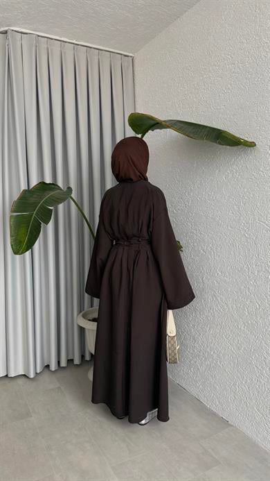 CUPRA BAĞLAMALI ELBİSE -ACI KAHVE