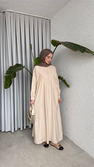 DEVA ELBİSE - BEJ 