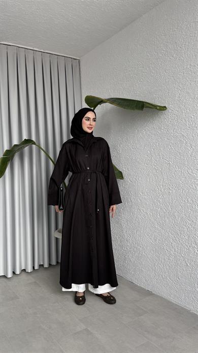 ELORA DÜĞMELİ KAP  - SİYAH