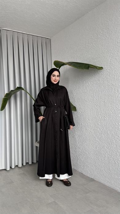 ELORA DÜĞMELİ KAP  - SİYAH