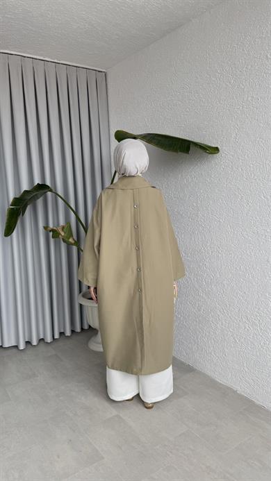 ZR MODEL GABARDİN TRENÇKOT - YAĞ YEŞİLİ 