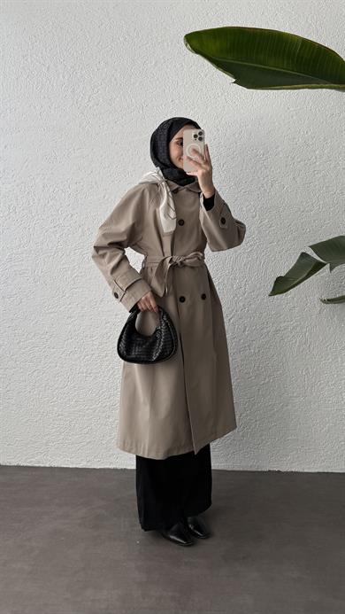 FULARLI TRENÇKOT - HAKİ