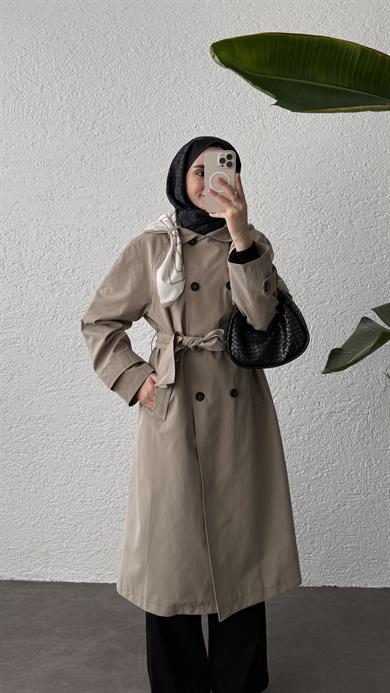 FULARLI TRENÇKOT - HAKİ