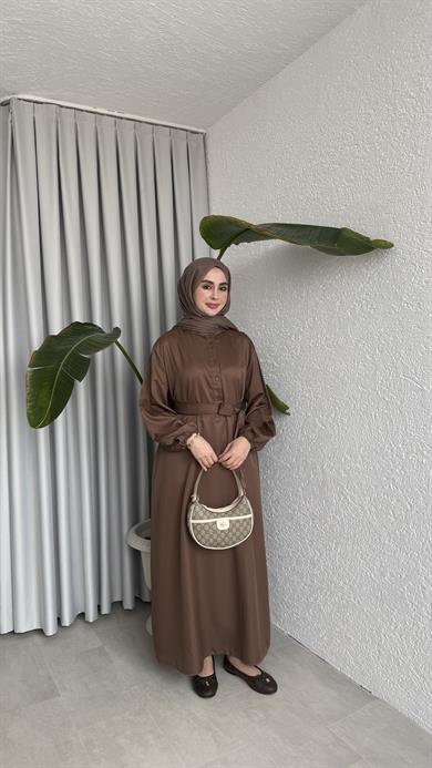 EMNA ELBİSE - KAHVE