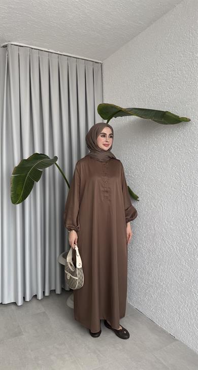 EMNA ELBİSE - KAHVE