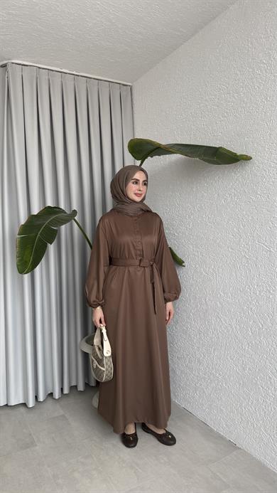 EMNA ELBİSE - KAHVE