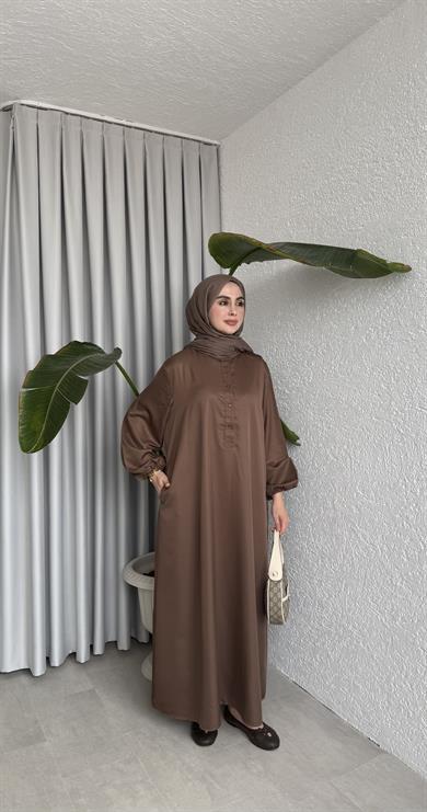 EMNA ELBİSE - KAHVE