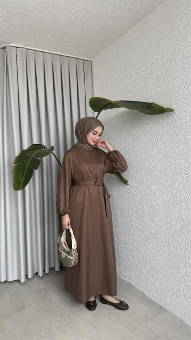 EMNA ELBİSE - KAHVE