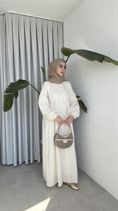 FARAH MÜSLİN ELBİSE - EKRU