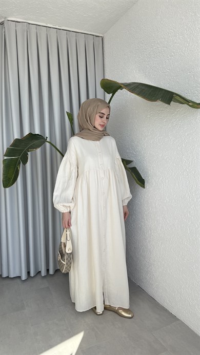 FARAH MÜSLİN ELBİSE - EKRU