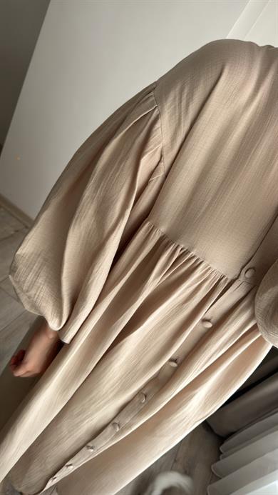 FARAH MÜSLİN ELBİSE - BEJ