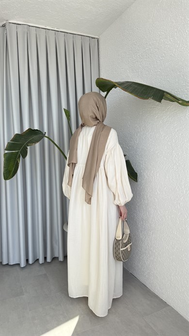 FARAH MÜSLİN ELBİSE - EKRU