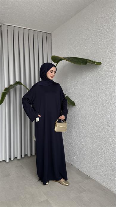 İKİ İPLİK OVERSİZE ELBİSE - LACİVERT