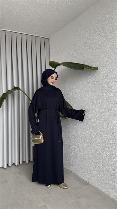 İKİ İPLİK OVERSİZE ELBİSE - LACİVERT