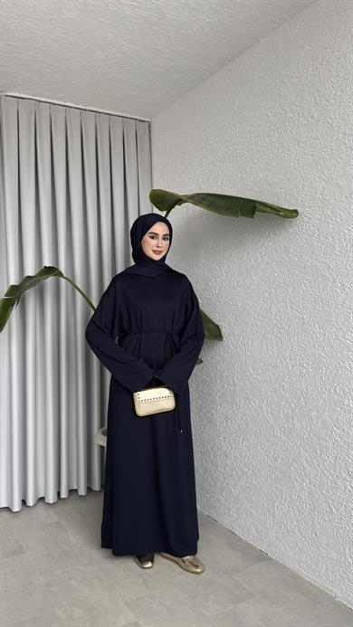 İKİ İPLİK OVERSİZE ELBİSE - LACİVERT