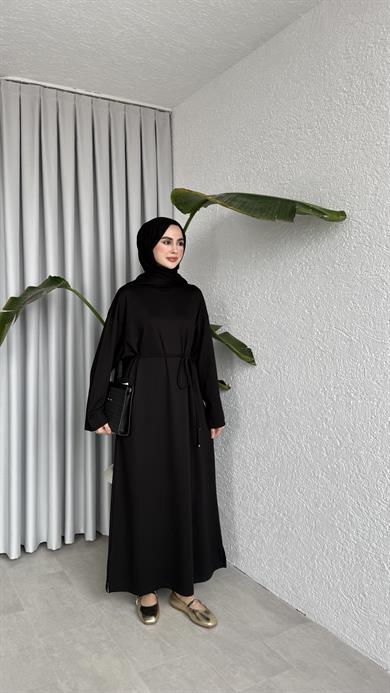 İKİ İPLİK OVERSİZE ELBİSE - SİYAH