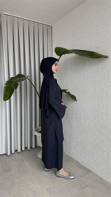 İKİ PARÇALI MODAL ELBİSE - LACİVERT