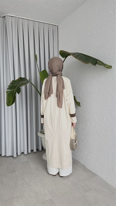 KADİFE YAKALI TRENÇKOT - TAŞ