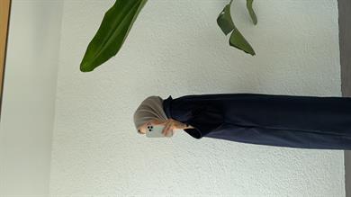 FLEUR KAŞE KABAN - LACİVERT