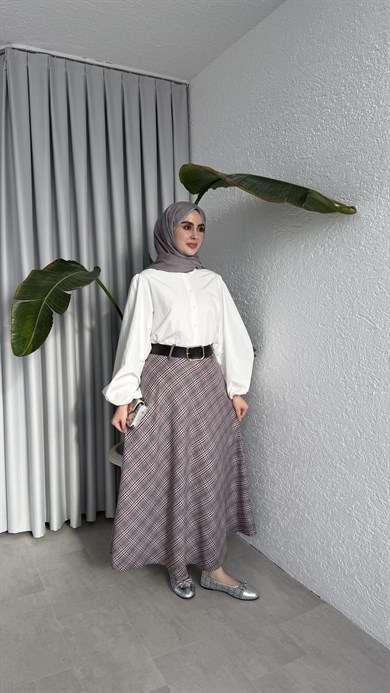 KEMERLİ ASTARLI EKOSE ETEK - MÜRDÜM