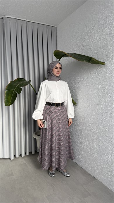 KEMERLİ ASTARLI EKOSE ETEK - MÜRDÜM
