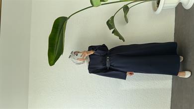 KEMERLİ SCUBA ELBİSE- LACİVERT