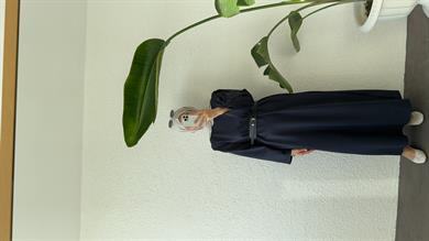 KEMERLİ SCUBA ELBİSE- LACİVERT