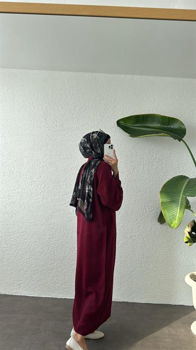KIŞLIK TRİKO ELBİSE - BORDO